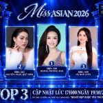 Bảng bình chọn Miss Asian 2026 nóng trở lại: Ngôi đầu chưa đổi chủ, cuộc đua Top 3 khó lường